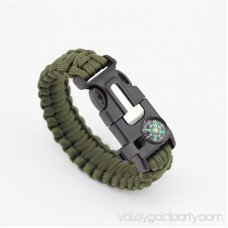 Paracord Survival Bracelet Compass/Flint/Fire Starter/Whistle Camping Gear/Kit (Orange)